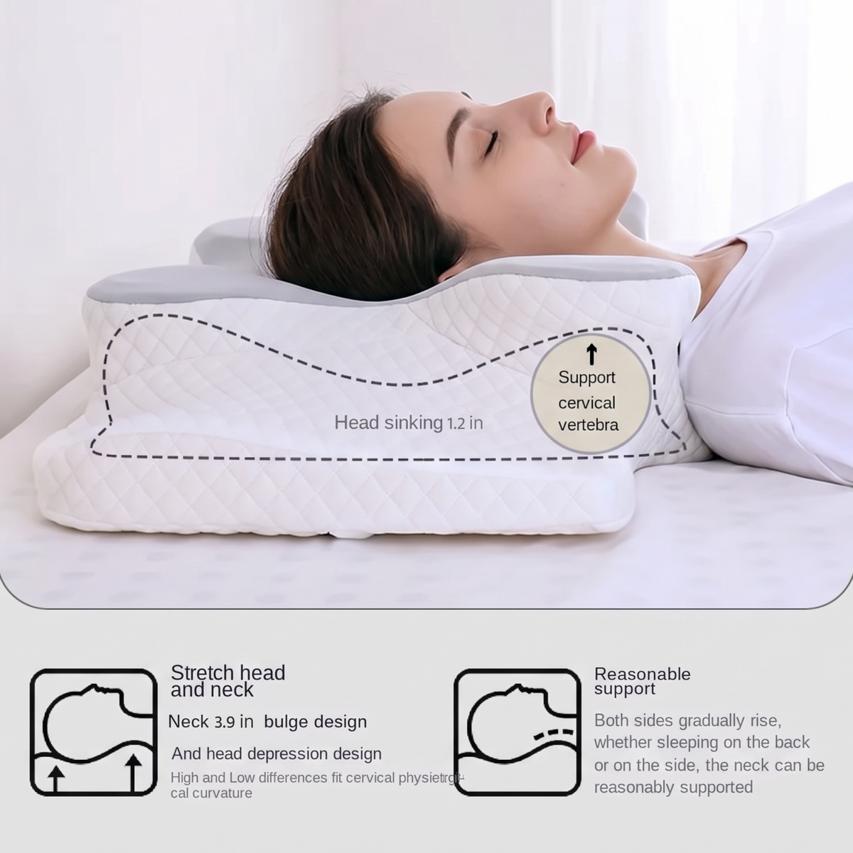 Ergonomic Cooling Butterfly Memory Foam Neck Pillow